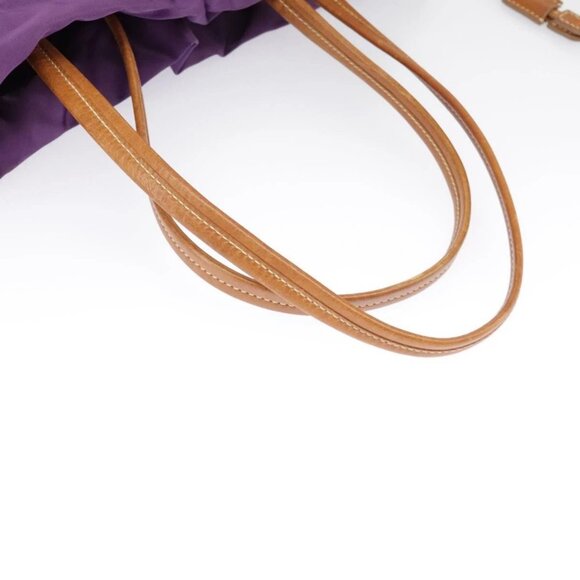 PRADA Tote Bag Nylon Purple Gold Auth ep6502 - Picture 7 of 16